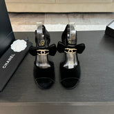 HIGH SANDAL OPEN TOE IN BLACK VELVET